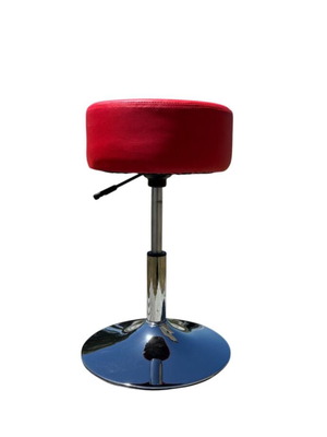Metal stool with red leather and adjustable height new