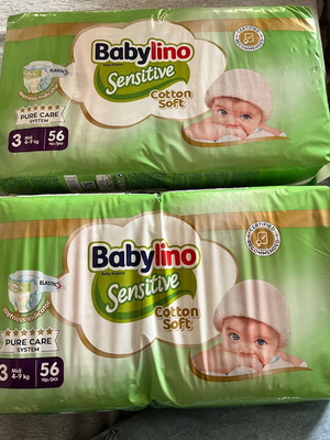 Πάνες Babylino Sensitive νούμερο 3, 4 πακέτα, καινούργιες