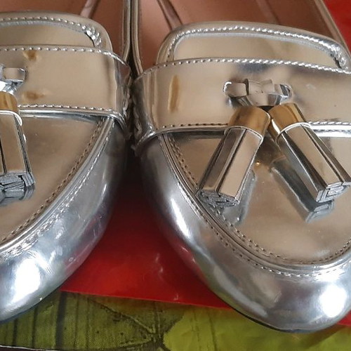 Παπούτσια loafers Zara ασημί μεταχειρισμένα, νούμερο 36