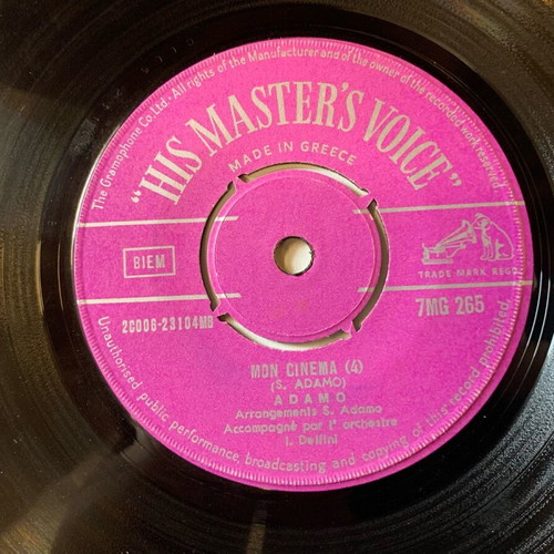His Master's Voice vinyl by Adamo in excellent condition