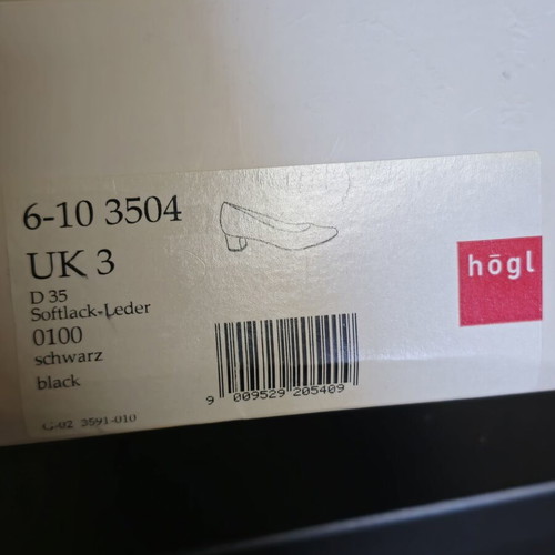 Högl women's shoes low stable heel like new, black leather, size 36