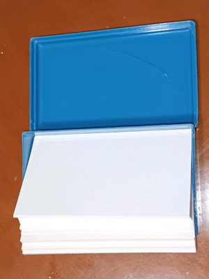 Vitange card holder used with 30 blank white cards