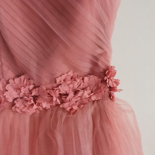 Long dress new, pink powder color, backless, size S