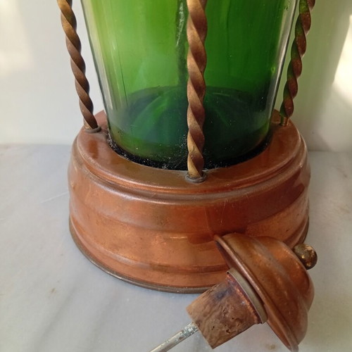 Music box bottle 30 cm used, copper sheet, made in Germany