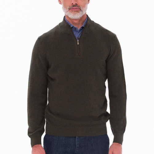 Portobello's men's pullover lupetto with zipper new, green, 4XL