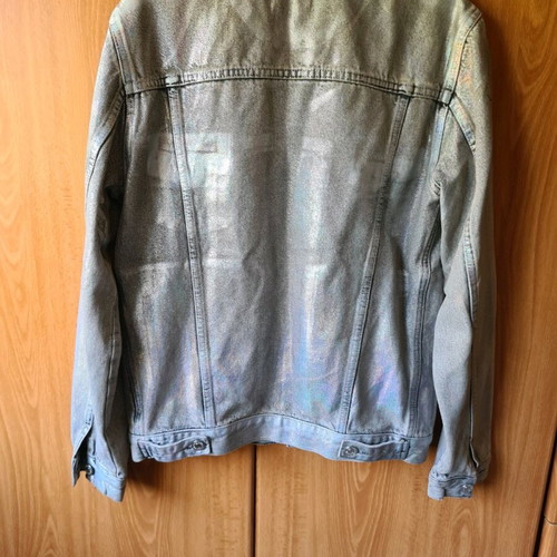 Denim women's jacket used metallic Zara Small oversized