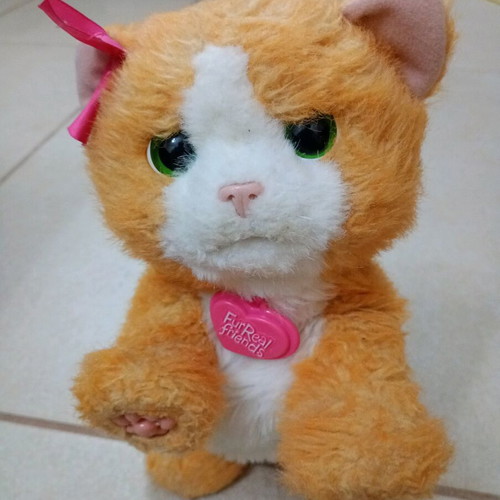 Giant plush cow, bear and FurReal cat like new