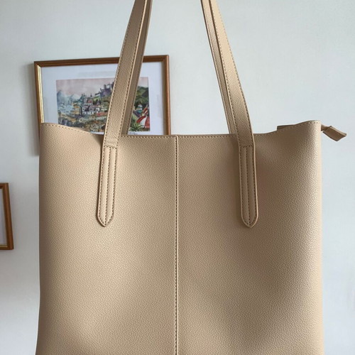 Shoulder bag new, beige, medium size