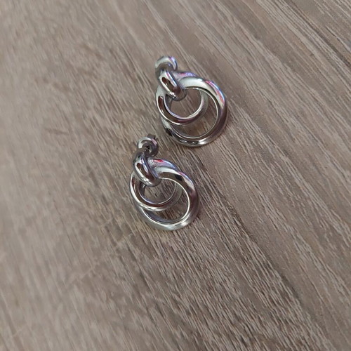 Women's stainless steel silver earrings like new