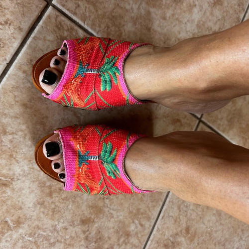Pinup Star Vintage Mule Size 38 Like New Tropical Pattern