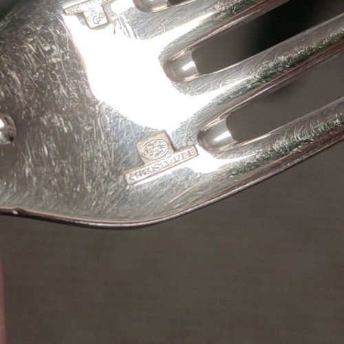 Christofle Marly salad forks used, set of 3 silver plated