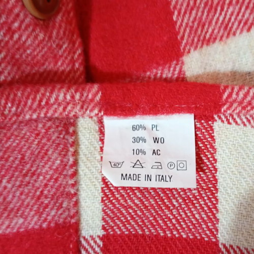 Vintage Italian Verte Valle shirt 90's medium new, beige and red