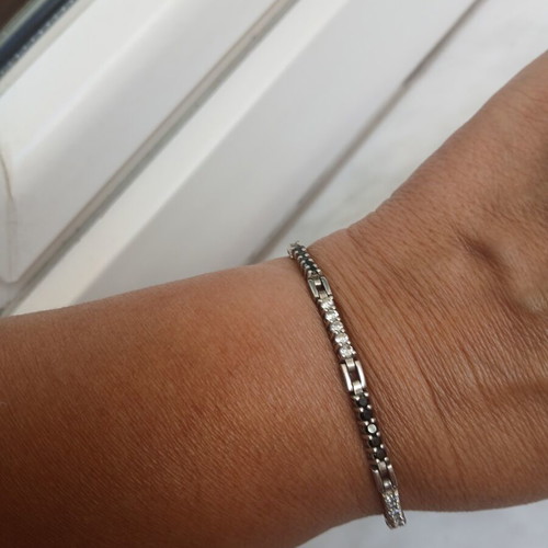 925 silver bracelet 18 cm with zirconia