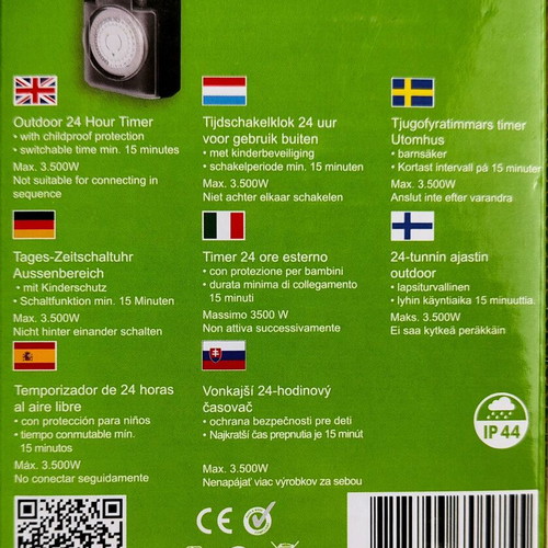 EcoSavers Analogue 24-Hour Outdoor Timer IP44 new