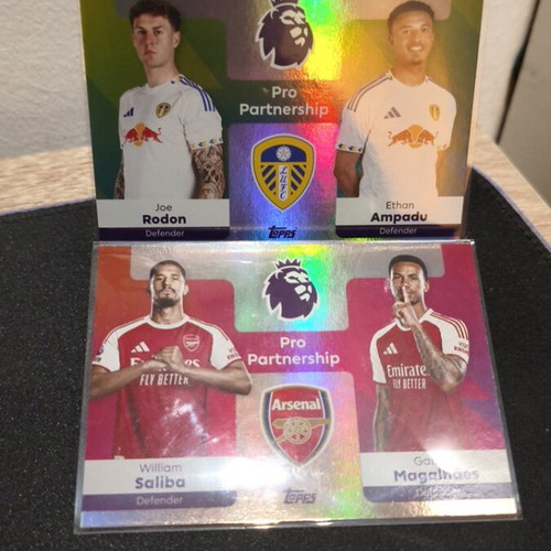 Arsenal and Leeds cards like new