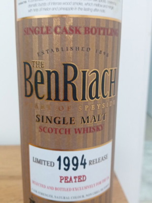 BenRiach 19 Year Old 1994 Peated Single Malt Whisky new