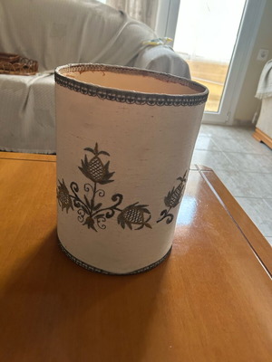 Vintage embroidered lamp shade piece used, hand-stitched