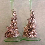 Ιταλικά κηροπήγια La Meridiana Art Glass, επικάλυψη ασημιού Argento 925, ζευγάρι