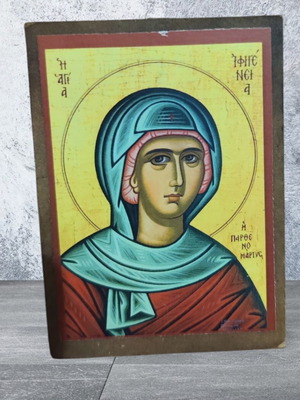 Icon of Saint Iphigenia like new, 10x7 cm