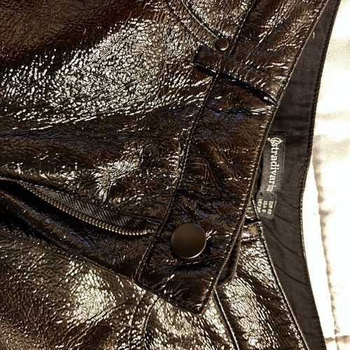 Stradivarius pants black glossy like new, size 40