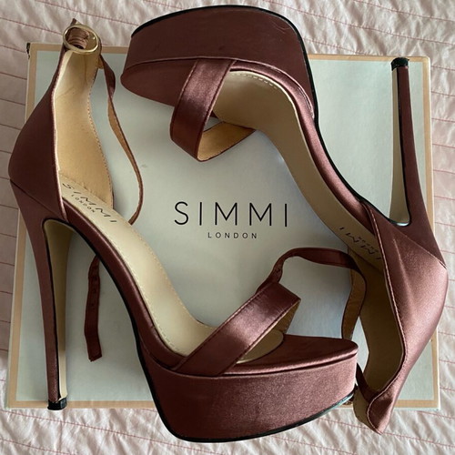 Simmi shoes satin sandals like new, size 40, brown-red