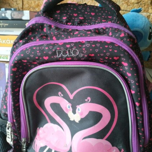 Polo shoulder bag used, black and pink