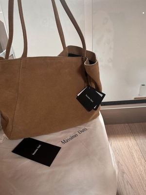 Massimo Dutti shoulder bag new, brown suede leather