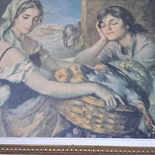 Antique framed painting used