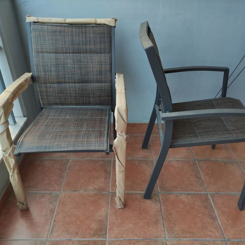 Aluminum chairs new, pack of 4, dimensions 59x62x90