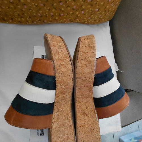 Gant leather mules used, size 39, blue and brown