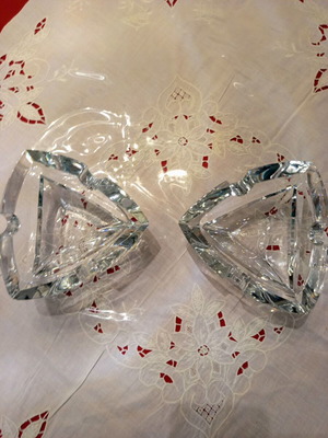 Bohemia porcelain ashtray set of 2 triangular luxury design like new