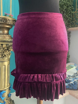 Velvet burgundy pencil skirt like new, size S