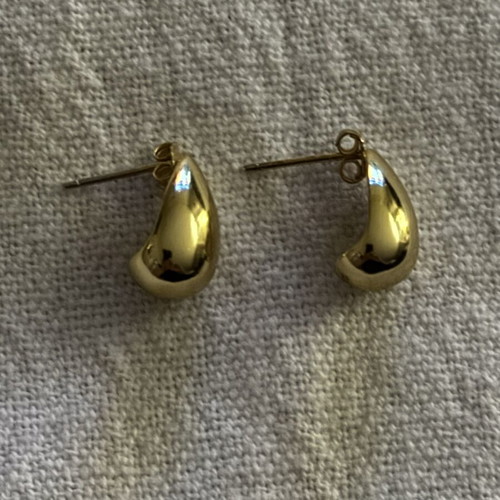 Silver gold-plated teardrop earrings new with glossy finish