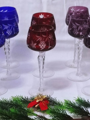 Ajka Marsala wine glasses set of 12 new, colored stemmed glasses