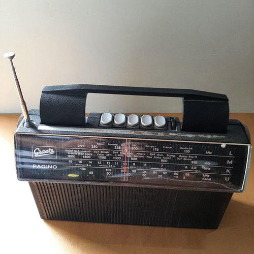 Graetz Pagino vintage portable transistor radio used, 1970s German