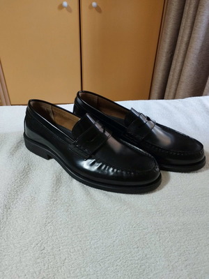 Mango men's leather shoes size 45 new, black loafers