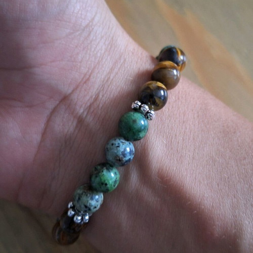 Men's bracelet with multicolored stones like new