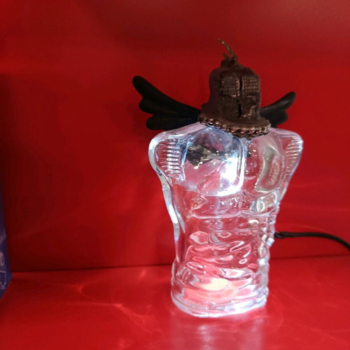 Handmade table lamp made to order from glass cologne bottle