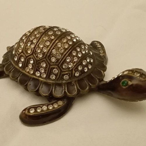 Bronze turtle used with rhinestones, decorative paperweight