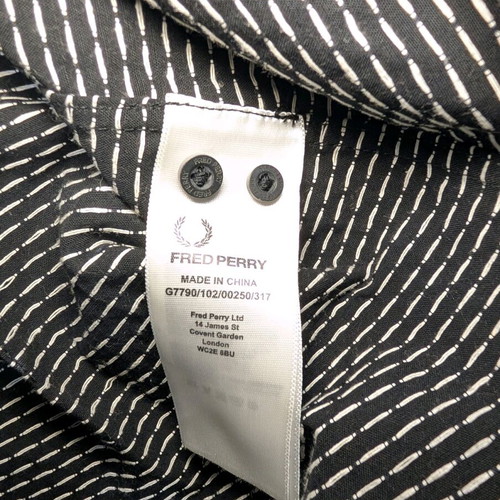 Fred Perry women's shirt like new, black with white pattern, size 38