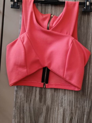 Top pink used with back zipper, size M