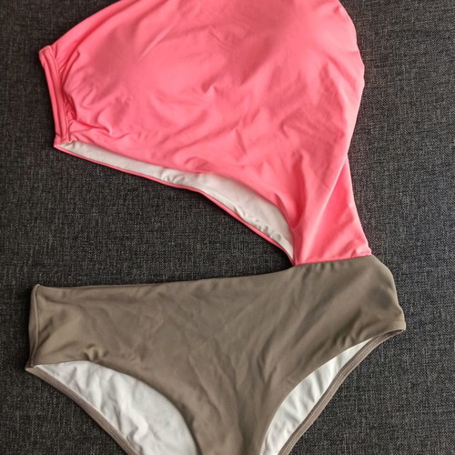 Touché women's one-piece swimsuit like new, grey with pink, size M