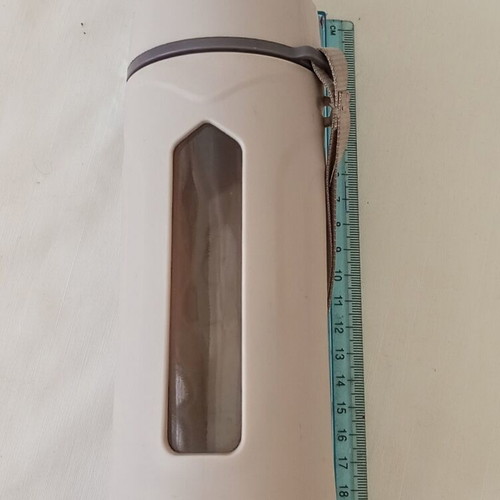 Drink Bottle with Protective Case and Strap like new, beige/grey