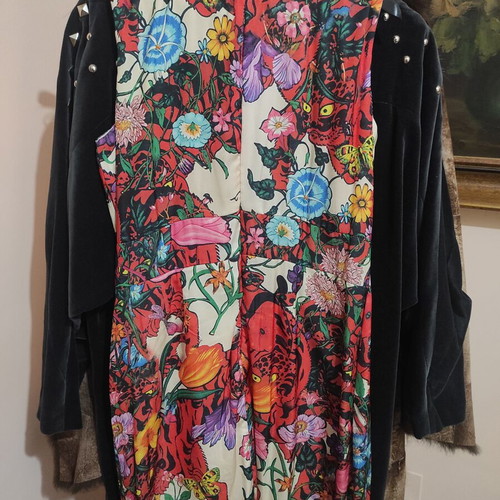 Gucci vintage dress new with tags, colorful floral and leopard print
