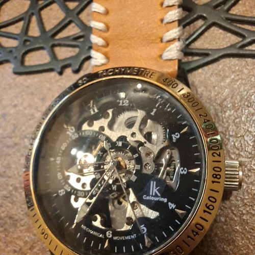 Lk colouring men's automatic watch used with leather strap