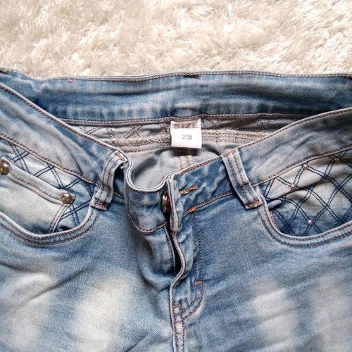 Women's stonewashed denim No29 used, elastic fitted style