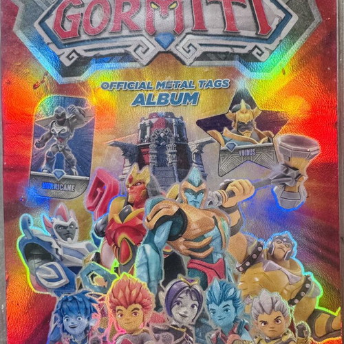 Gormiti Extreme Metal Tags album with 100 used metal magnetic tags