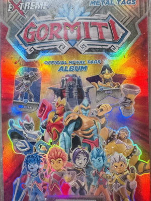 Gormiti Extreme Metal Tags album with 100 used metal magnetic tags