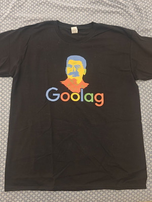 Goolag T-shirt Fruit of the Loom, μαύρο και κόκκινο, μέγεθος L