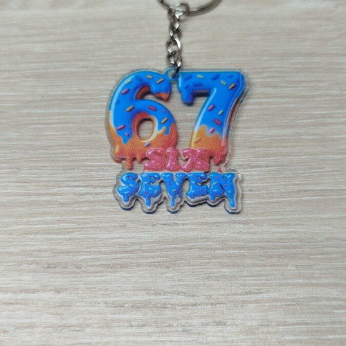 Keychain 67 multicolored acrylic new